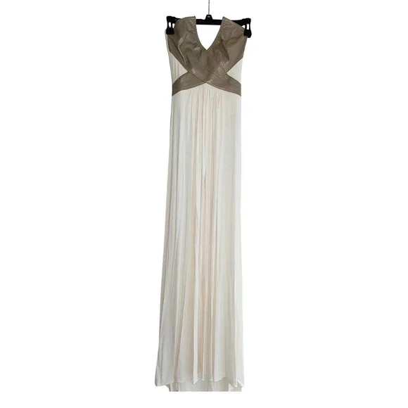 slim fit dress slacks Rooftop Vibe Strapless Faux Leather Midi Dress main image 1